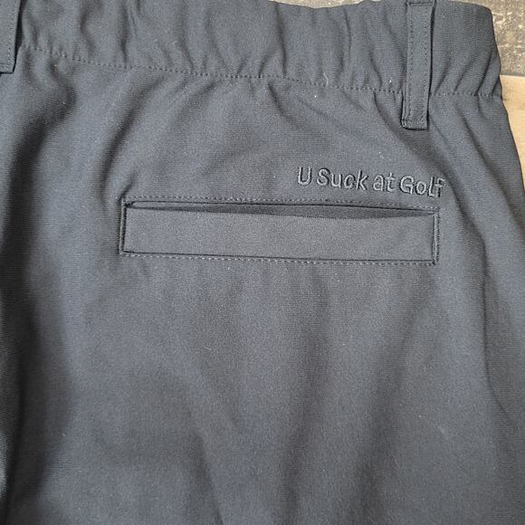 NWT U Suck at Golf Mens 36/30 Black Dress‎ Athletic Stretch Pants Lightweight - Picture 9 of 16